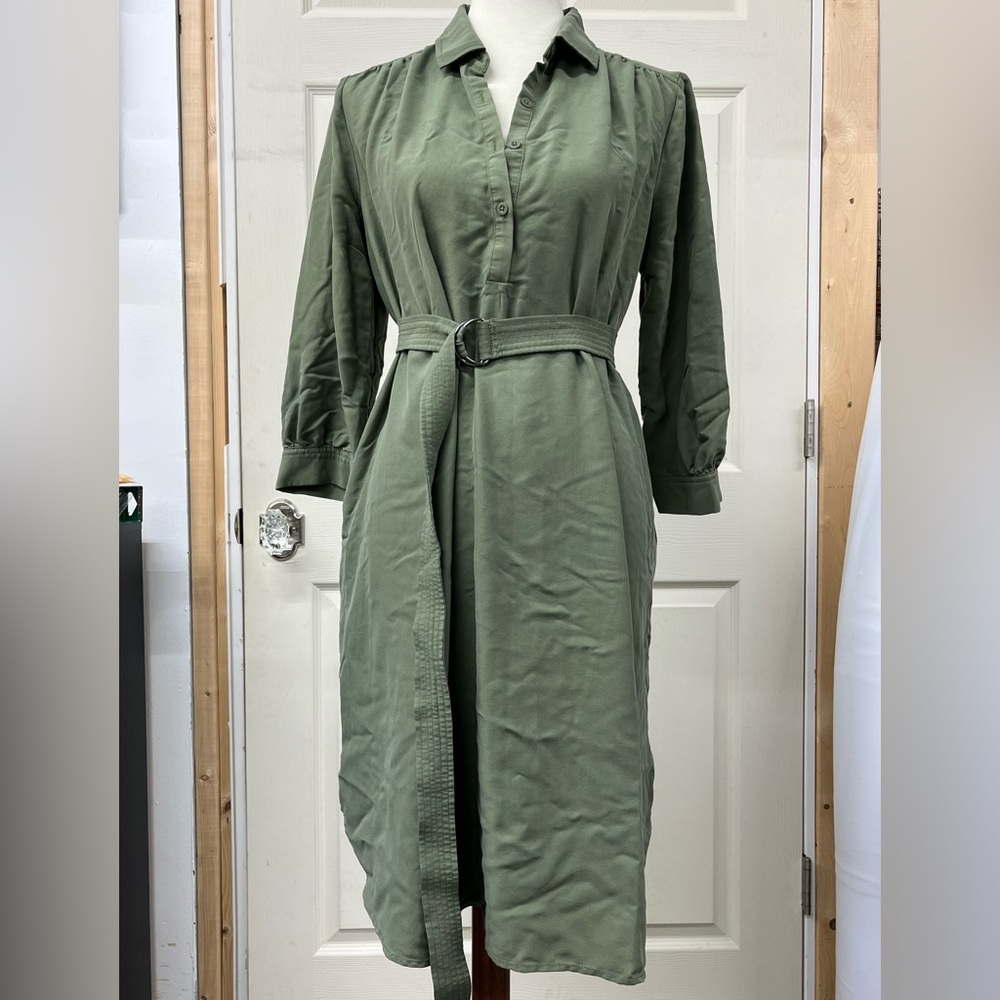 GAP Sage Green Long Sleeve Dress
